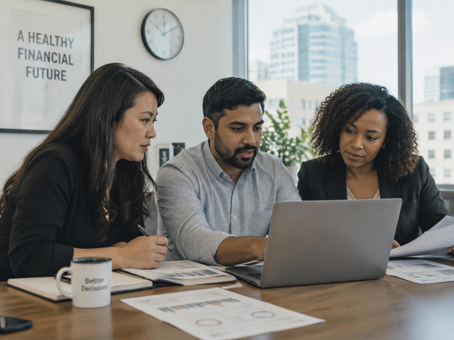 The Bookkly team reviewing financial reports